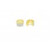 Fashion Hoop Bali Earrings yellow metal Gold Plated 3 line Zircon Stones